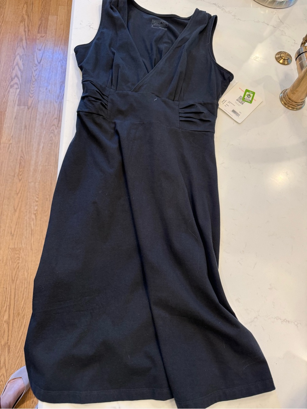 Patagonia Black Sleeveless V-Neck Midi Dress